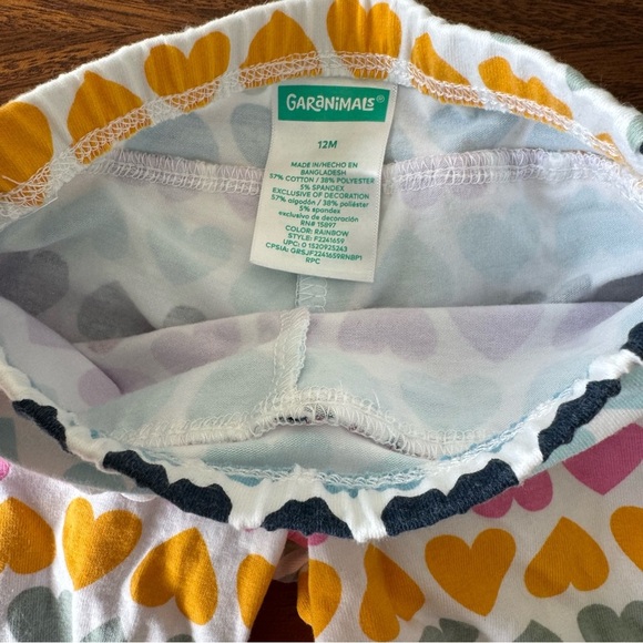 Garanimals Bundle of 2 Multicolor Heart Unicorn Print Baby Pants 12M - Picture 3 of 3